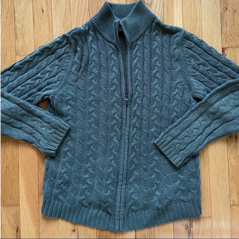 Full Zip Mock Neck Sweater